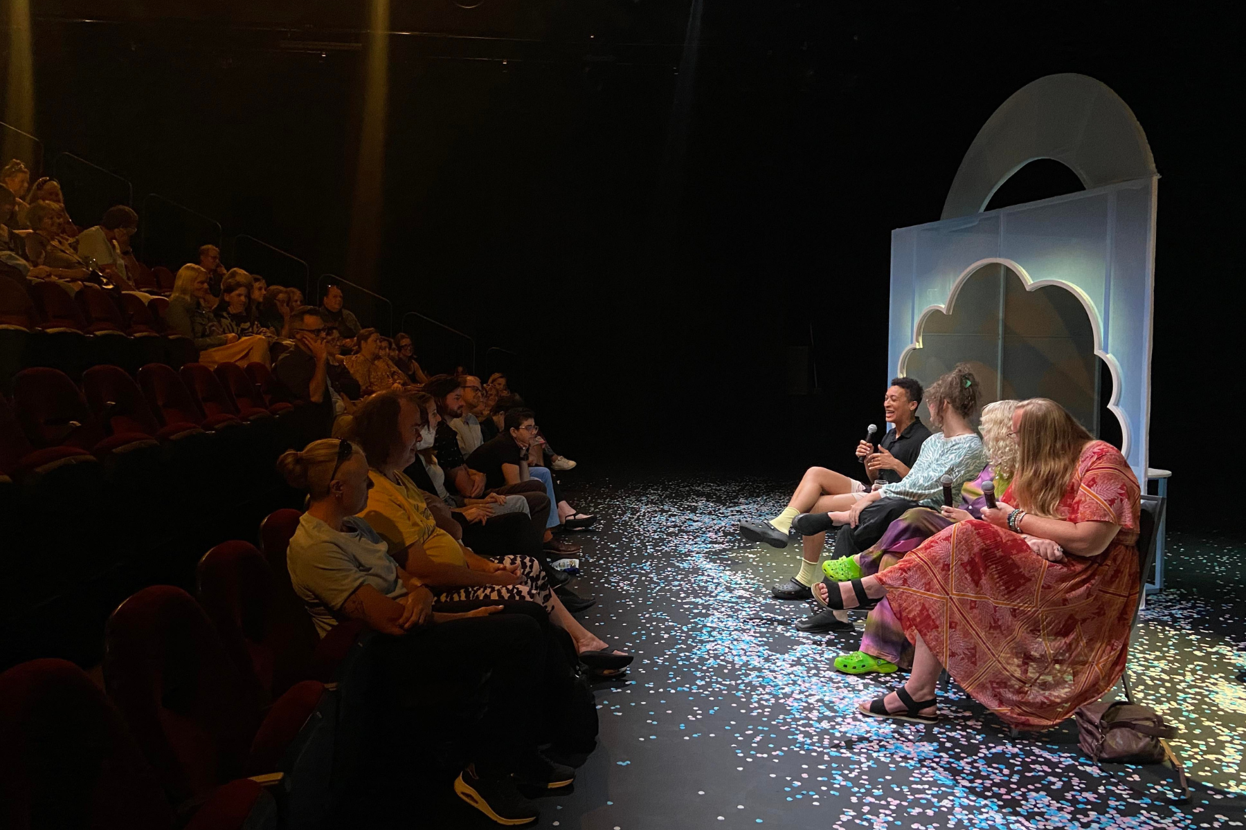 A post show Q&A at happy meal hosted by Out Southwest and Happy Meal cast members