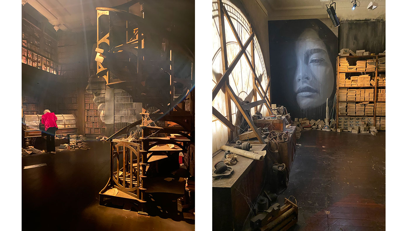 Two images from the installation TIME • RONE at the Art Gallery of WA