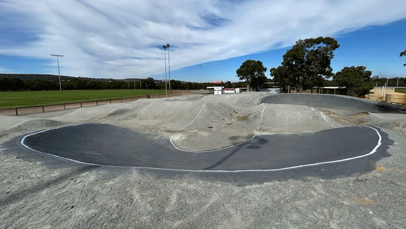 The jumps at the Briggs Park pump track