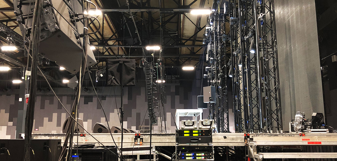 A stage setup for live performance.