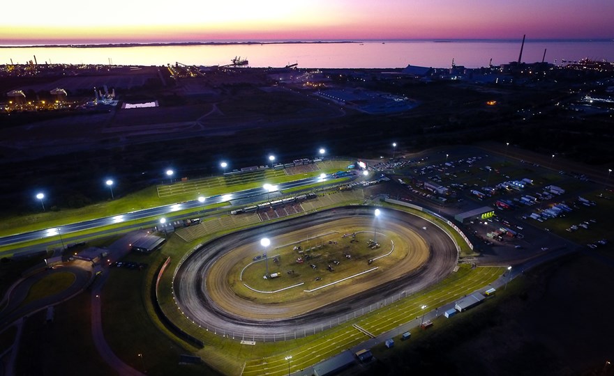 Perth Motorplex at dusk